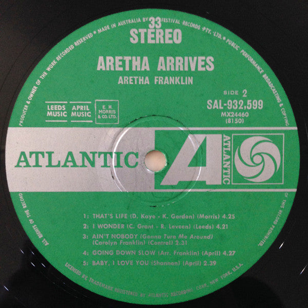 Aretha Franklin – Aretha Arrives Australia Pressing