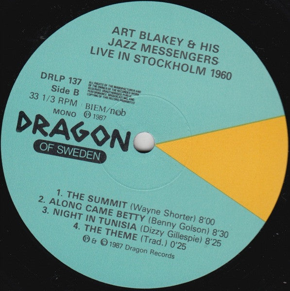 Art Blakey & The Jazz Messengers – Live In Stockholm - 1960 Swedish Pressing