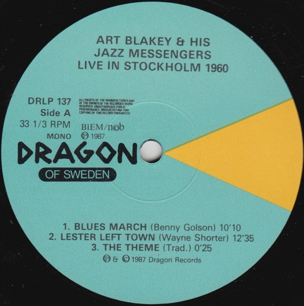 Art Blakey & The Jazz Messengers – Live In Stockholm - 1960 Swedish Pressing