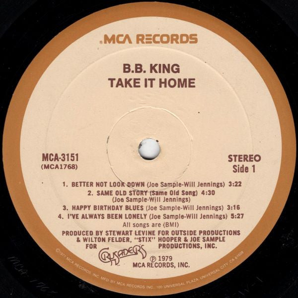 B.B. King – Take It Home US Pressing