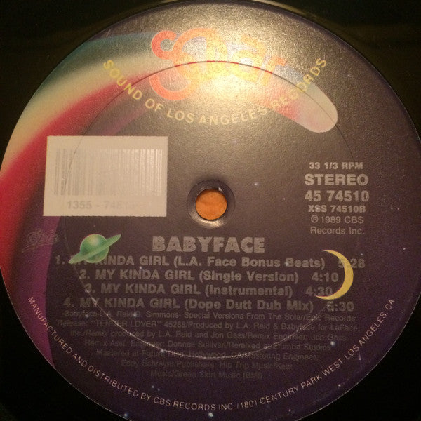 Babyface – My Kinda Girl (Special 12" Dance Mixes - Extended Play) US Pressing