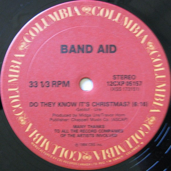 Band aid do they know it s christmas vinyl pursuit inc
