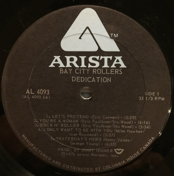 Bay City Rollers – Dedication - 1976 Pressing, Bargain! - Vinyl Pursuit Inc