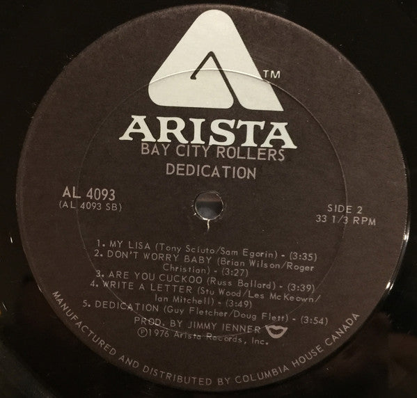 Bay City Rollers – Dedication - 1976 Pressing, Bargain! - Vinyl Pursuit Inc