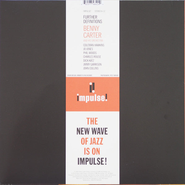 Benny Carter And His Orchestra – Further Definitions - Vital Vinyl Pressing in Shrinkwrap!
