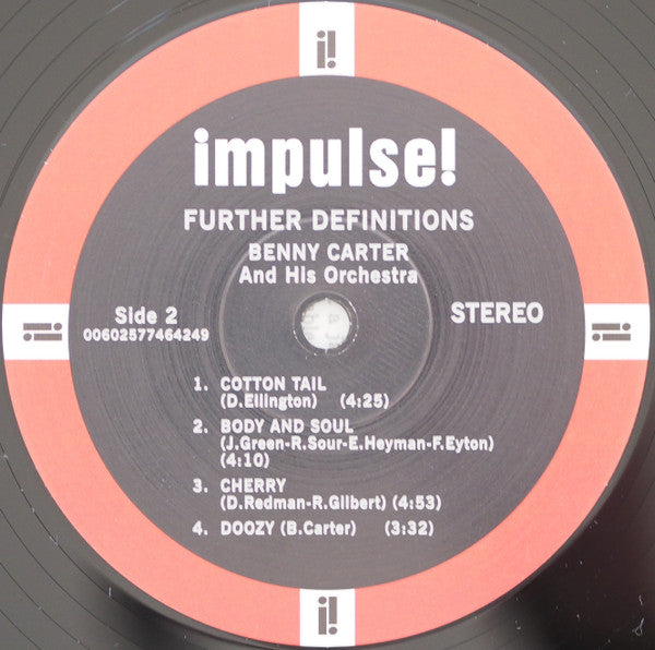 Benny Carter And His Orchestra – Further Definitions - Vital Vinyl Pressing in Shrinkwrap!