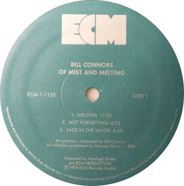 Bill Connors – Of Mist And Melting - 1978 Original US ECM Pressing
