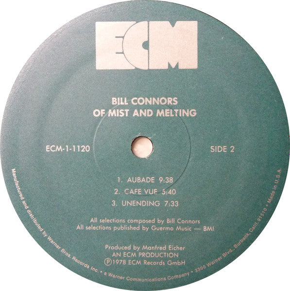 Bill Connors – Of Mist And Melting - 1978 Original US ECM Pressing
