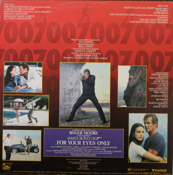 Bill Conti – For Your Eyes Only (Original Motion Picture Soundtrack) VinylPursuit.com