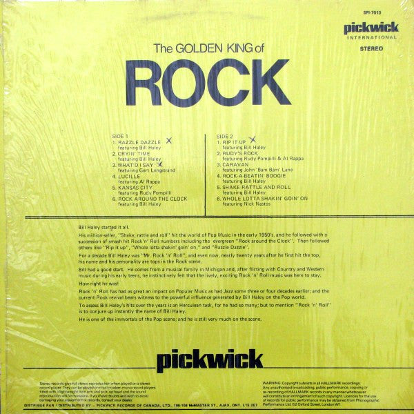 Bill Haley & The Comets – The Golden King Of Rock VinylPursuit.com