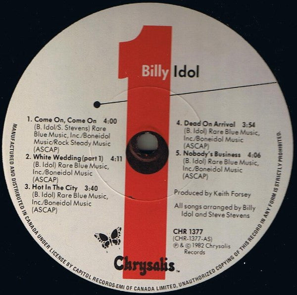 Billy Idol – Billy Idol - 1982 Original!
