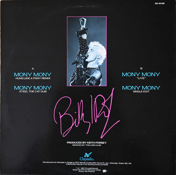 Billy Idol – Mony Mony Live VinylPursuit.com