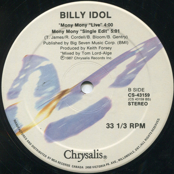 Billy Idol – Mony Mony Live VinylPursuit.com