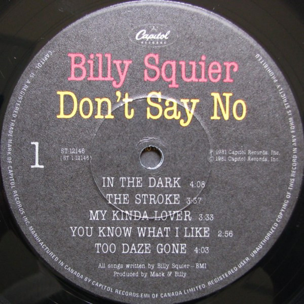 Billy Squier – Don't Say No - 1981