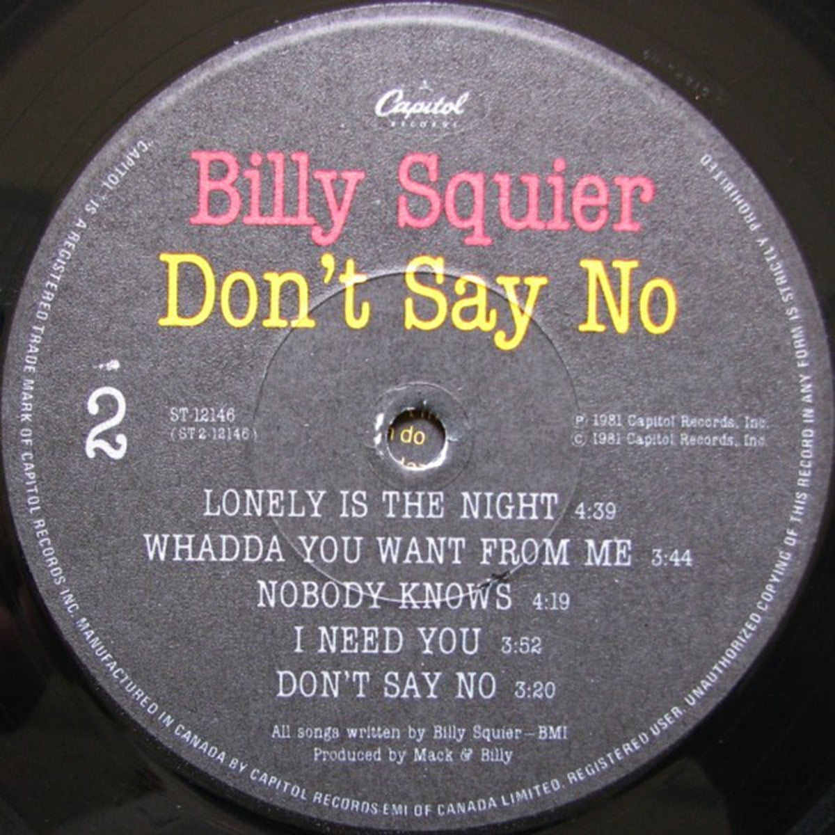 Billy Squier – Don't Say No - 1981