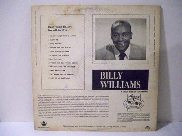 Billy Williams – Vote For Billy Williams
