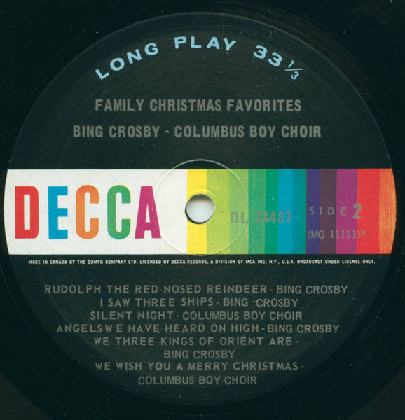 Bing Crosby - The Columbus Boychoir – Family Christmas Favorites - Original Pressing