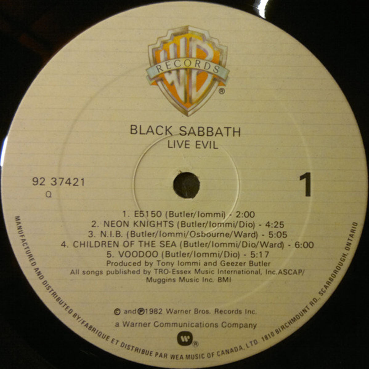 Black Sabbath – Live Evil - 1982 – Vinyl Pursuit Inc