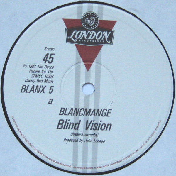 Blancmange – Blind Vision UK Pressing