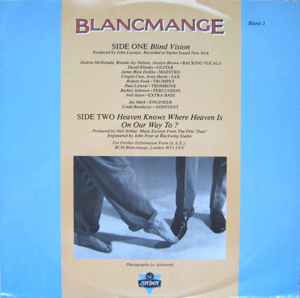 Blancmange – Blind Vision UK Pressing