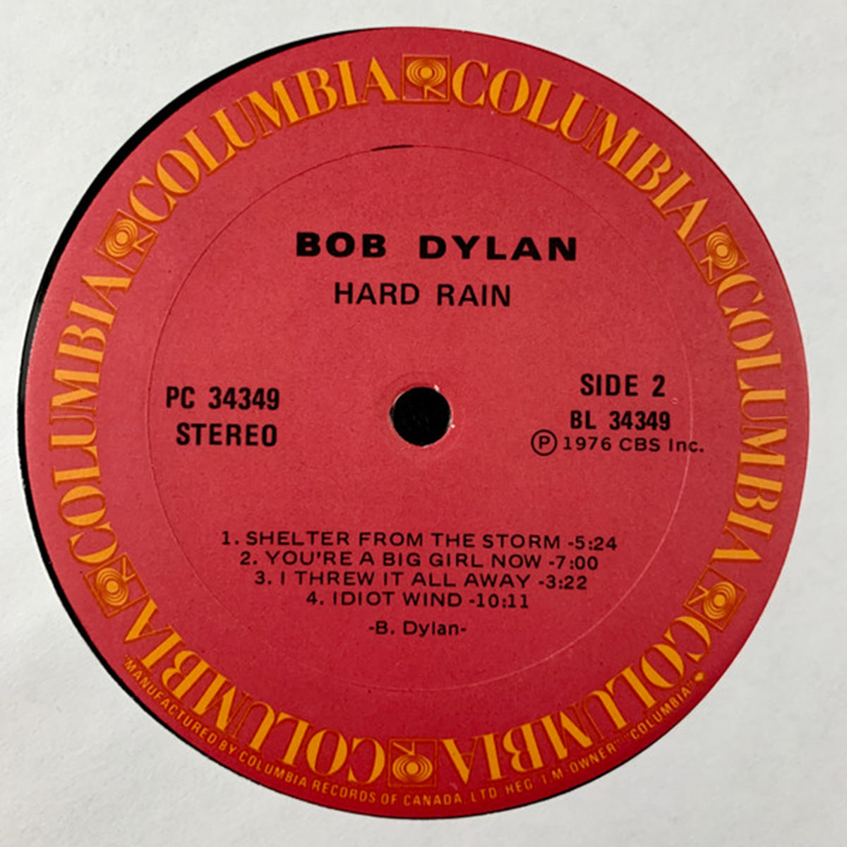 Bob Dylan – Hard Rain - 1976