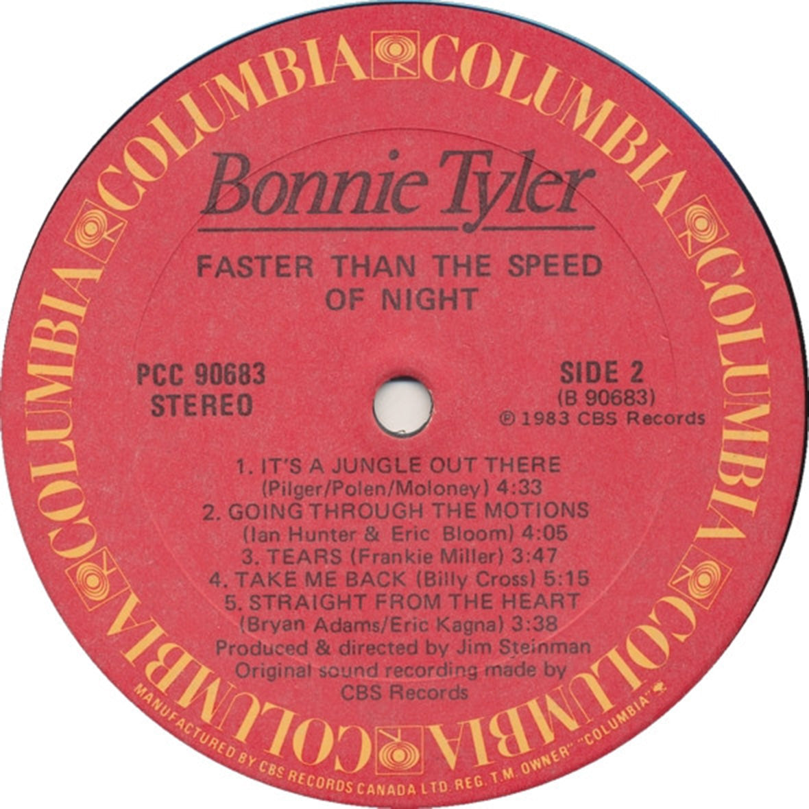 Bonnie Tyler – Faster Than The Speed Of Night - 1983