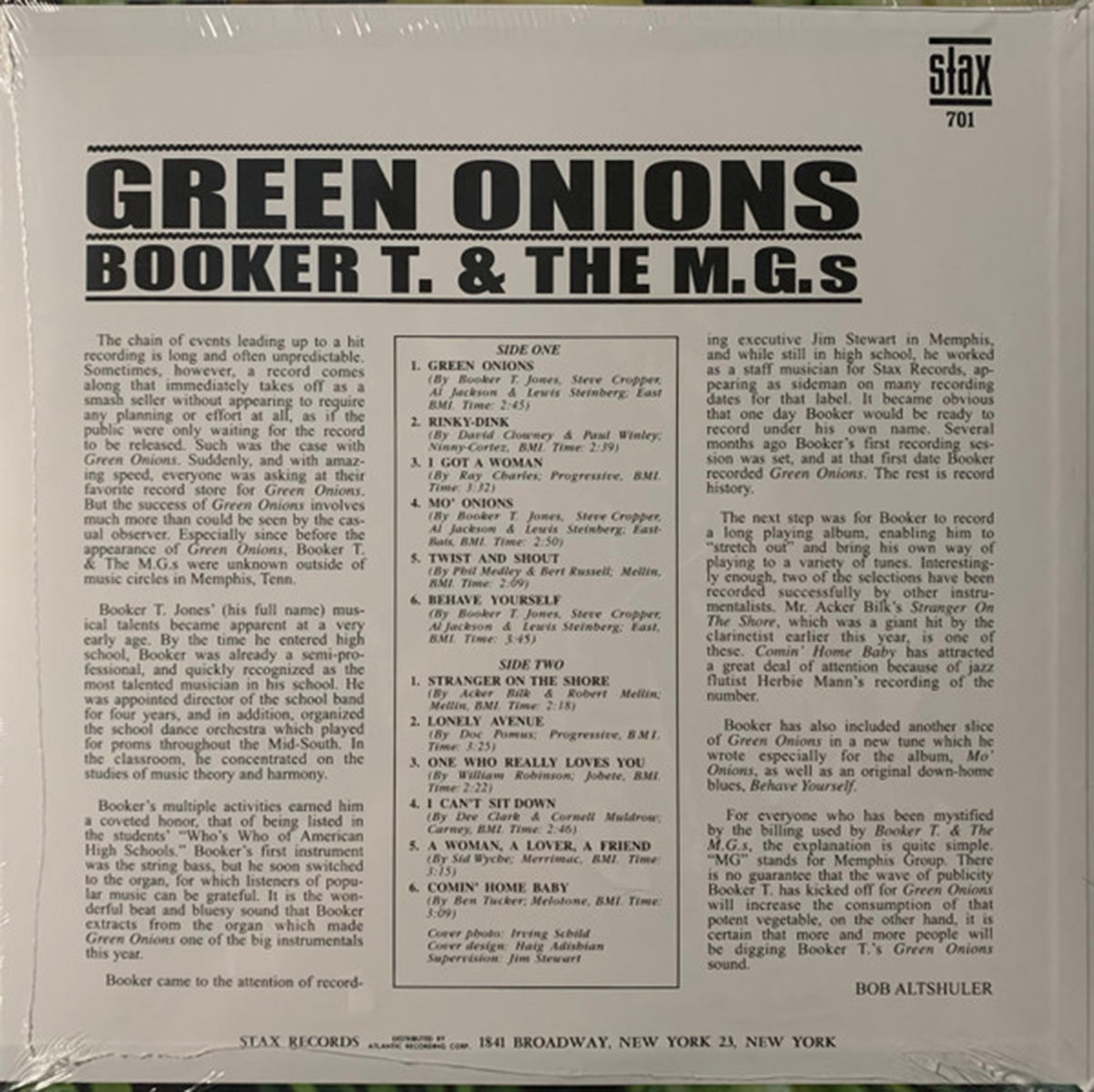 Booker T & The MGs – Green Onion - 60th Anniversary Sealed Mono Green Vinyl!
