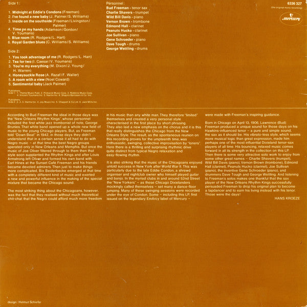 Bud Freeman's All Star Orchestra – Midnight At Eddie Condon's - 1974 Netherlands Mono Pressing