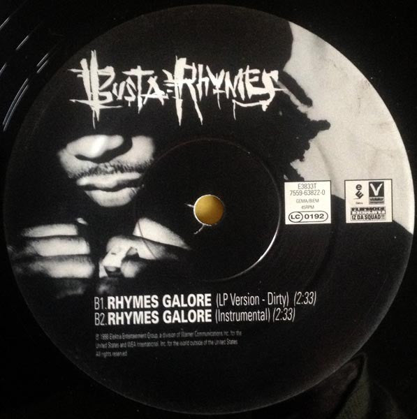 Busta Rhymes Featuring Erykah Badu – One - Europe 1998 Original Pressing Vinyl Pursuit Inc