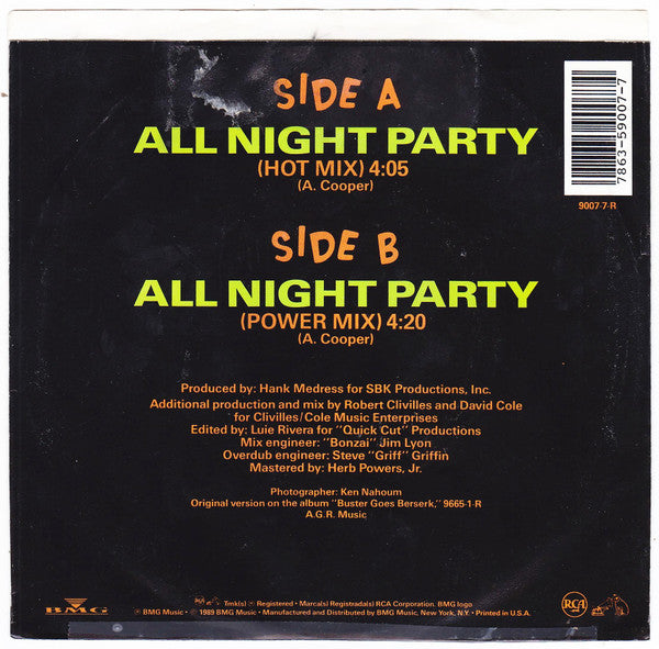 Buster Poindexter – All Night Party US Pressing