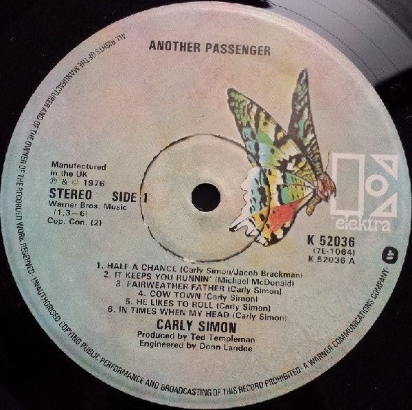 Carly Simon – Another Passenger UK Pressing