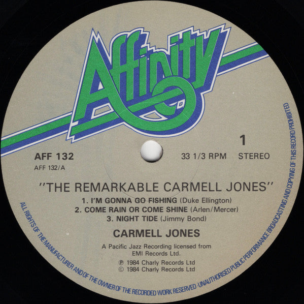 Carmell Jones Featuring Harold Land – The Remarkable Carmell Jones - UK 1984 Pressing