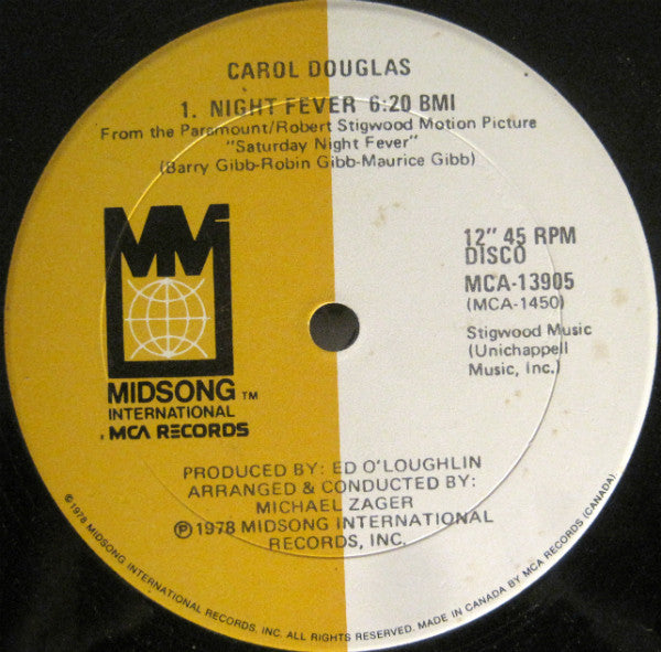 Carol Douglas – Night Fever – Vinyl Pursuit Inc