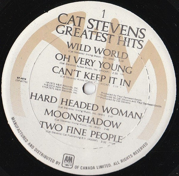 Cat Stevens – Greatest Hits - 1975 Original Pressing with Poster