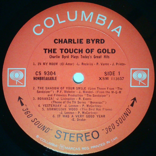 Charlie Byrd – The Touch Of Gold (Charlie Byrd Plays Today’s Great Hits) -  1966 Original - Vinyl Pursuit Inc