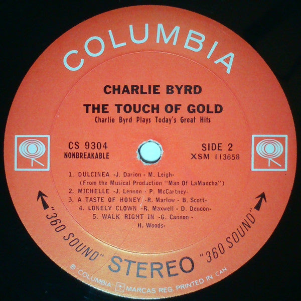 Charlie Byrd – The Touch Of Gold (Charlie Byrd Plays Today’s Great Hits) -  1966 Original - Vinyl Pursuit Inc
