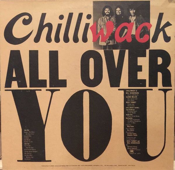 Chilliwack – All Over You - 1972 Original - Vinyl Pursuit Inc