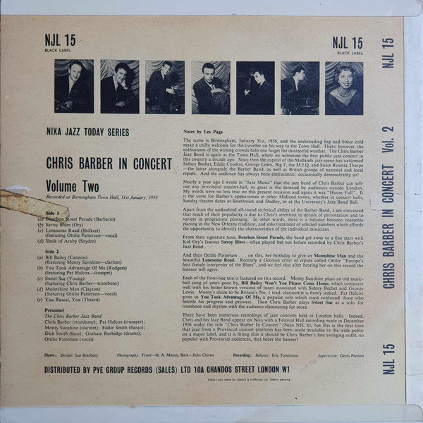 Chris Barber – Chris Barber In Concert Volume Two - Mono UK Pressing