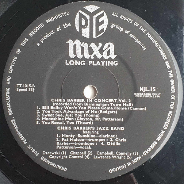 Chris Barber – Chris Barber In Concert Volume Two - Mono UK Pressing