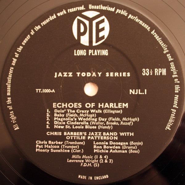 Chris Barber's Jazz Band With Ottilie Patterson – Echoes Of Harlem - 1955 UK Original