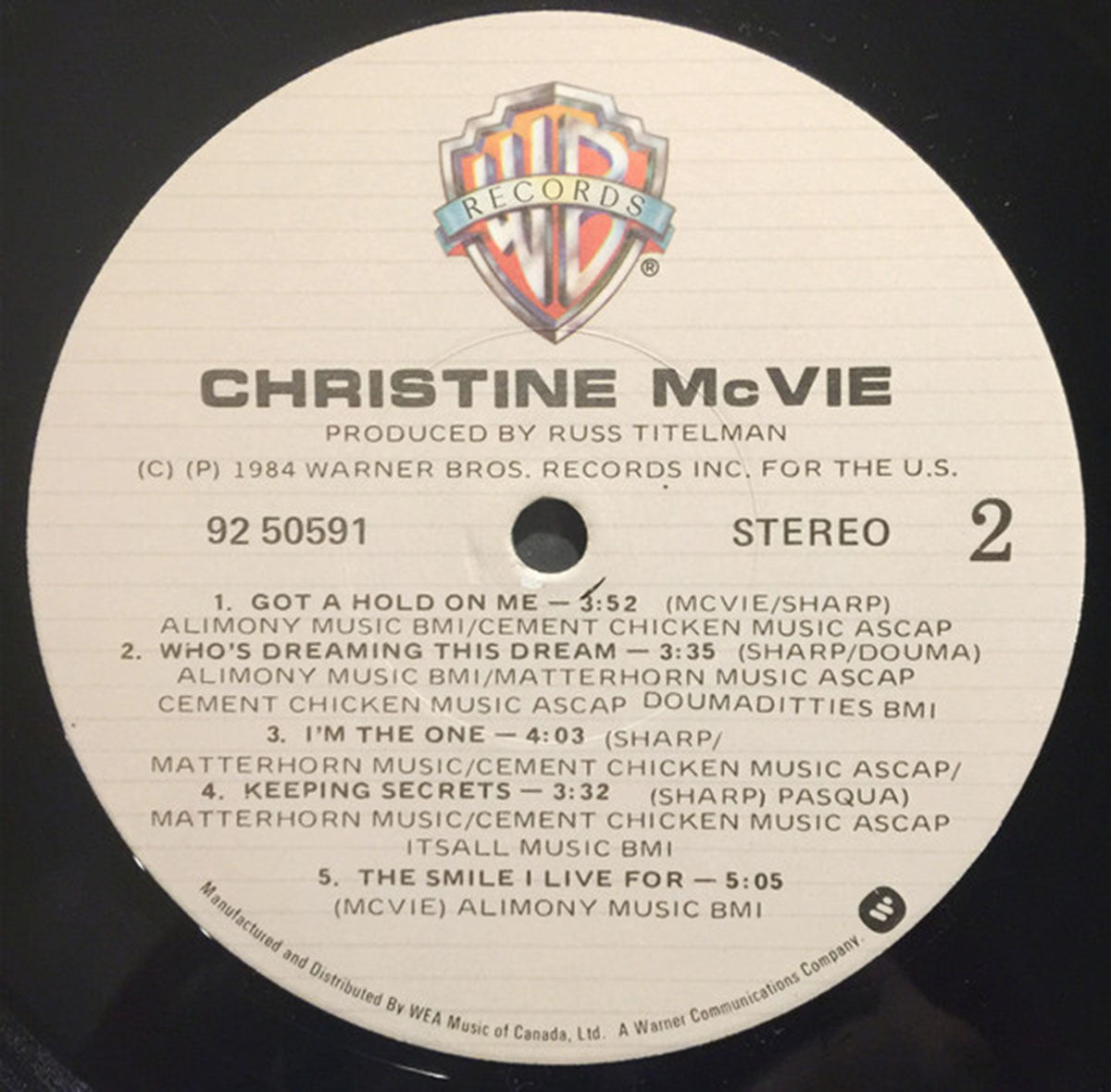 Christine McVie – Christine McVie - 1984 Pressing