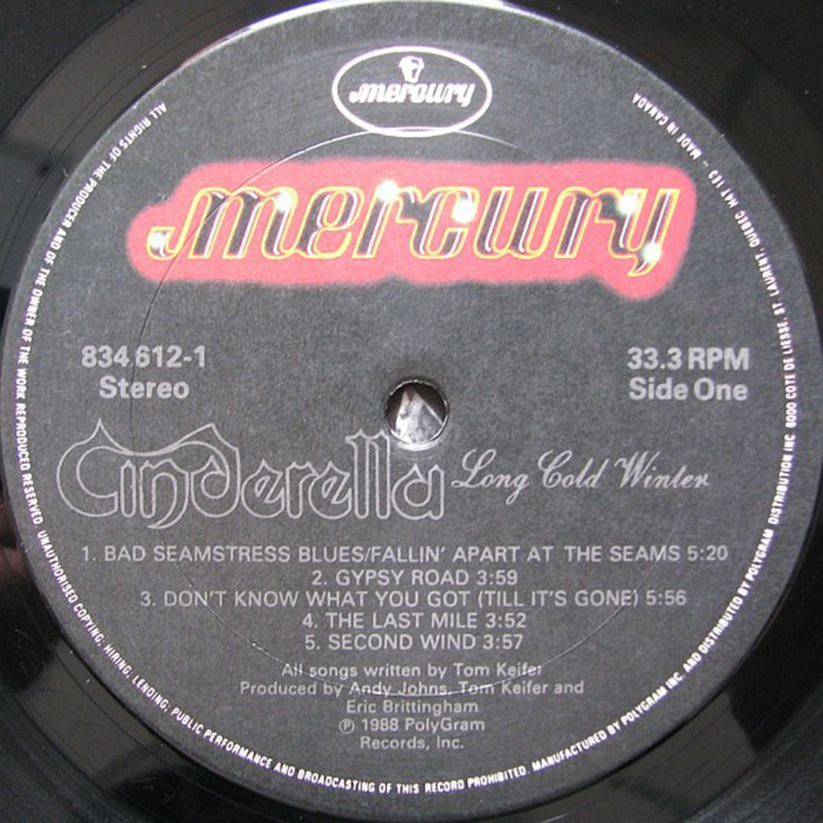 Cinderella – Long Cold Winter - 1988 Original!