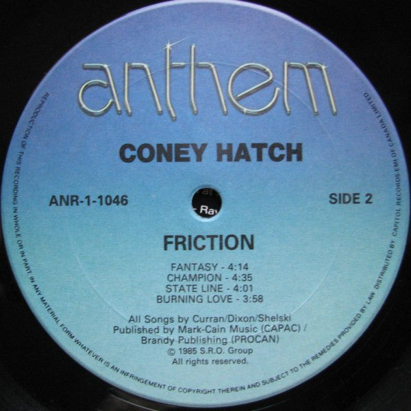 Coney Hatch – Friction - 1985 Original - Bargain!