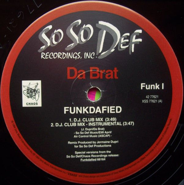 Da Brat – Funkdafied - US 1994 Original Pressing Vinyl Pursuit Inc