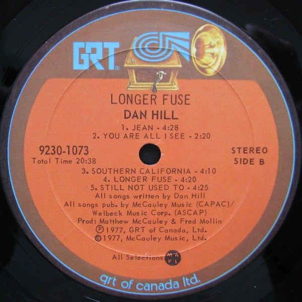 Dan Hill – Longer Fuse - 1977 Original