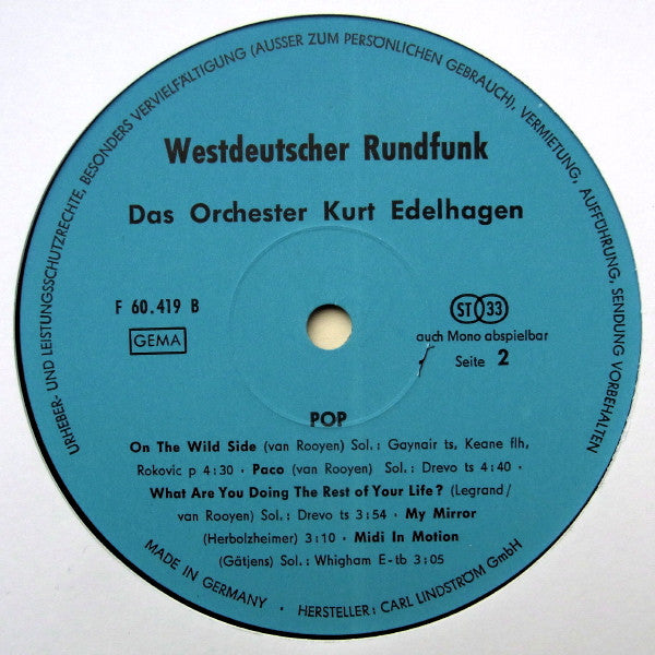 Das Orchester Kurt Edelhagen – Jazz/Pop Germany Pressing