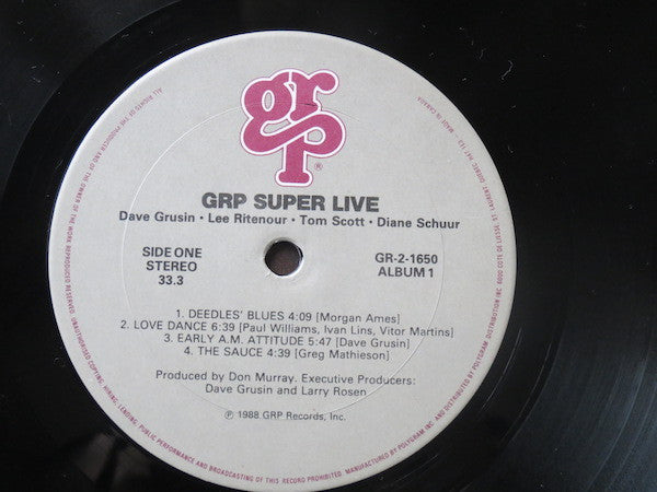 Dave Grusin / Lee Ritenour / Chick Corea / Diane Schuur / Tom Scott – GRP Super Live - 1988 Original Pressing