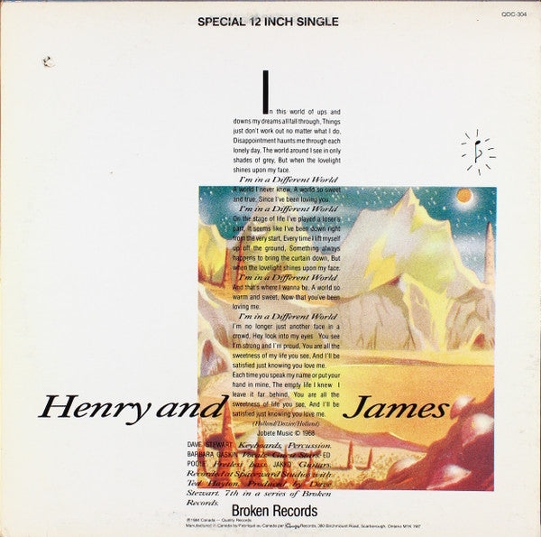 Dave Stewart & Barbara Gaskin – I'm In A Different World