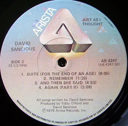 David Sancious – Just As I Thought - 1979