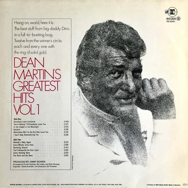 Dean Martin – Dean Martin's Greatest Hits! Vol. 1 Germany Pressing